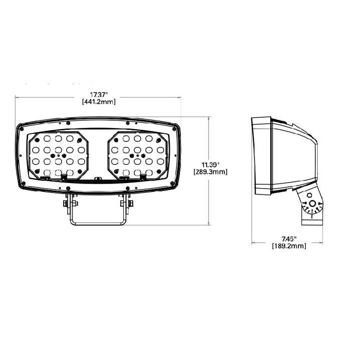 Lumark NHR 155W LED Night Harrier Flood Light with Button-type Photocontrol, Trunnion Mount, 120-277V