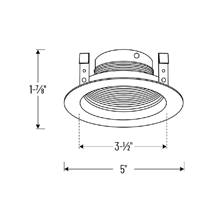 Nora NL-410 4" White Adjustable Stepped Baffle with White Metal Ring