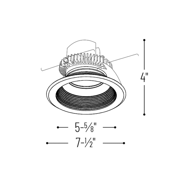 Nora NLCBC2-652 6" Cobalt Click LED Retrofit, Round Baffle, Comfort Dim