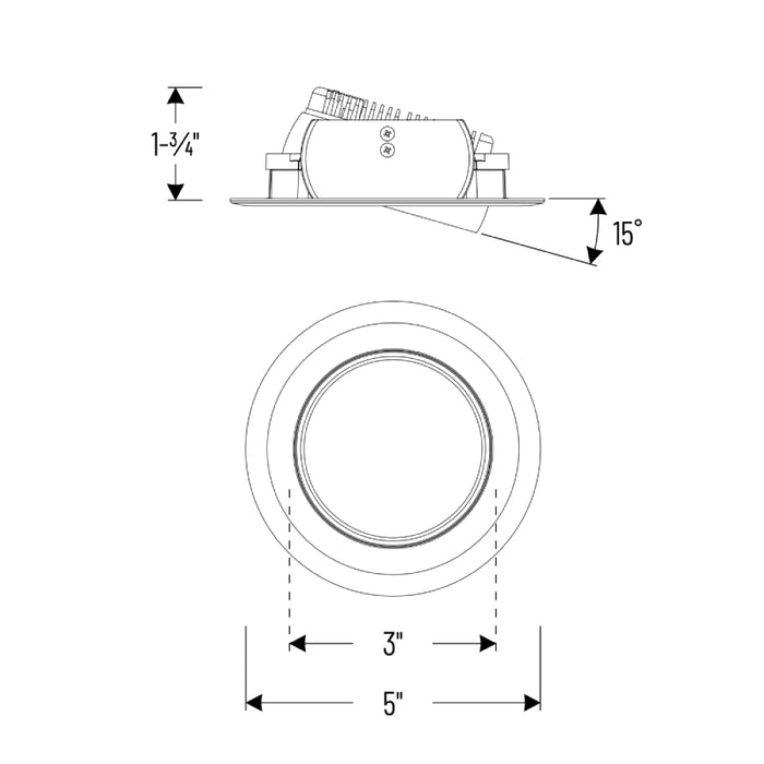 Nora NOXAC-4RGTW 4" AC Onyx Adjustable LED Retrofit, 5CCT Selectable