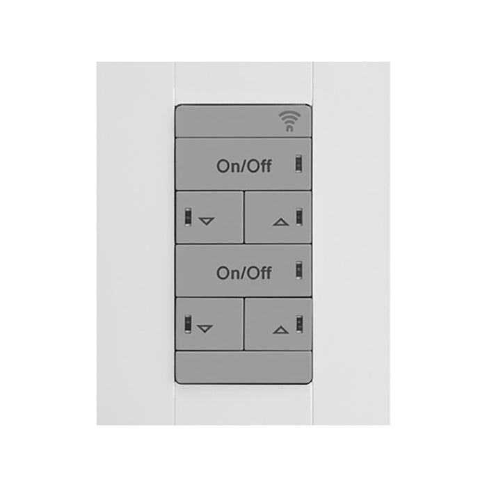 nLight NPODMA 2P DX Wired Wall Switch, 2 Channels, On/off + Raise/Lower Control - Gray
