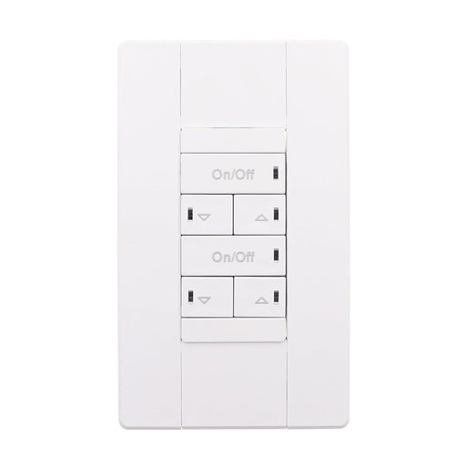 nLight NPODMA 2P DX Wired Wall Switch, 2 Channels, On/off + Raise/Lower Control - White