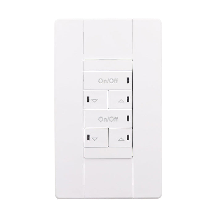 nLight NPODMA 2P DX Wired Wall Switch, 2 Channels, On/off + Raise/Lower Control - White