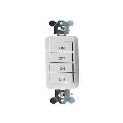 nLight NPODMA 2P Wired Wall Switch, 2 Channels, White