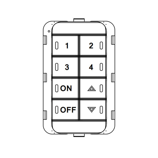 nLight NPODMA 4P DX Wired Wall Switch, 4 Channels, On/off + Raise/Lower Control, White