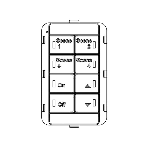 nLight NPODMA 4S DX Wired Wall Switch, 4 Scene Control (4 buttons), On/off + Raise/Lower Control, White