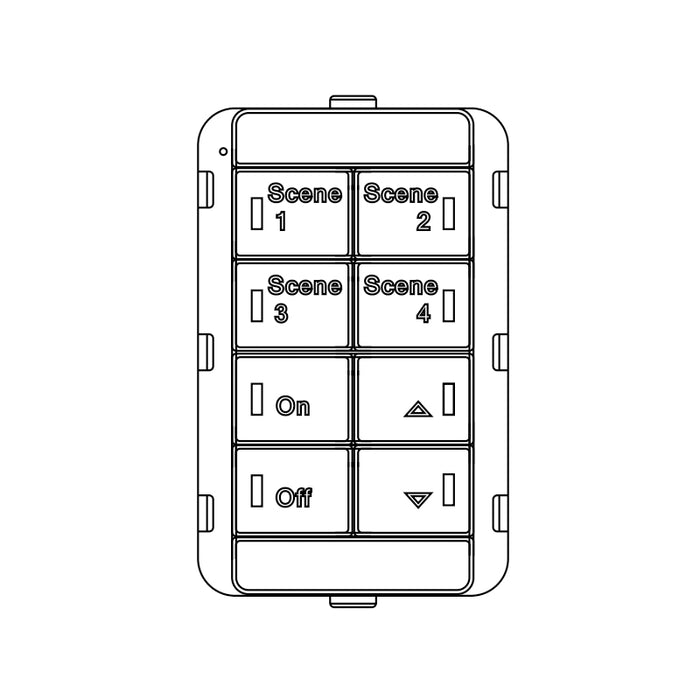 nLight NPODMA 4S DX Wired Wall Switch, 4 Scene Control (4 buttons), On/off + Raise/Lower Control, White
