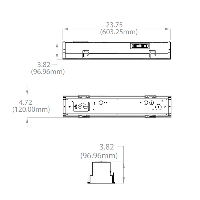 Columbia NRL2-LSCS Transition 2-ft LED Narrow Recessed Linear Light, CCT & Lumen Switchable