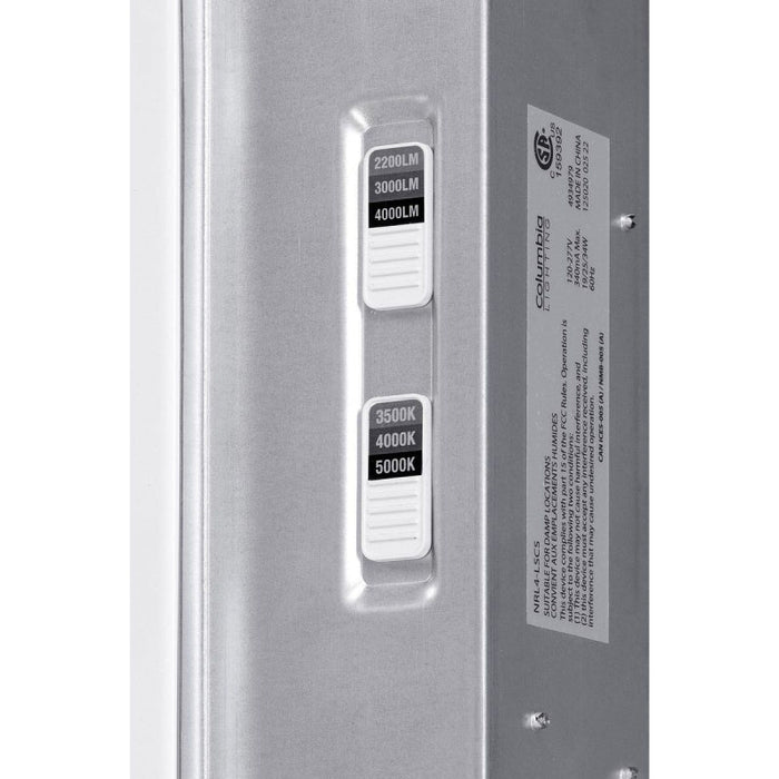 Columbia NRL8-LSCS Transition 8-ft LED Narrow Recessed Linear Light, CCT & Lumen Switchable, 120-277V