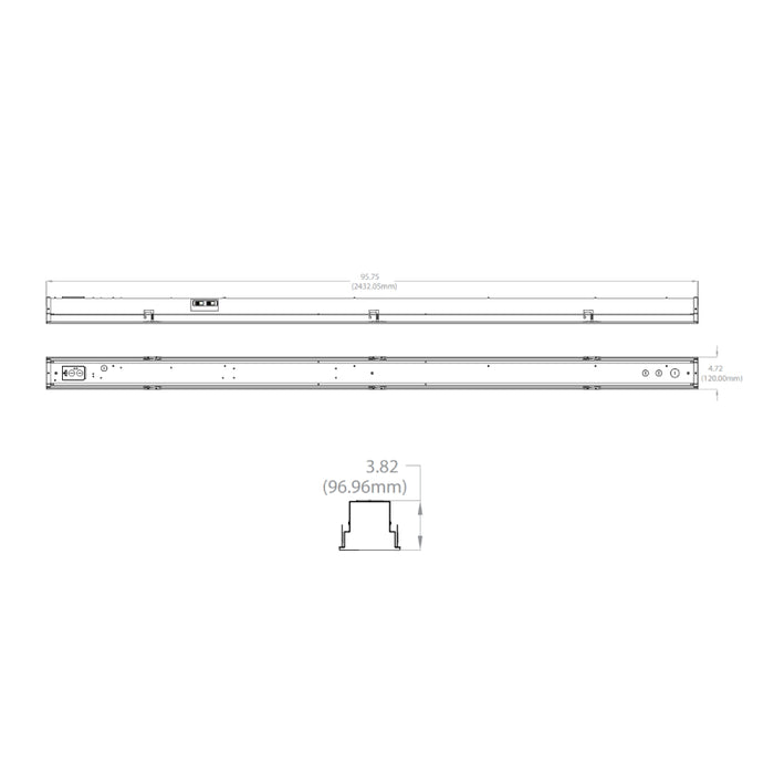 Columbia NRL8-LSCS Transition 8-ft LED Narrow Recessed Linear Light, CCT & Lumen Switchable, 120-277V