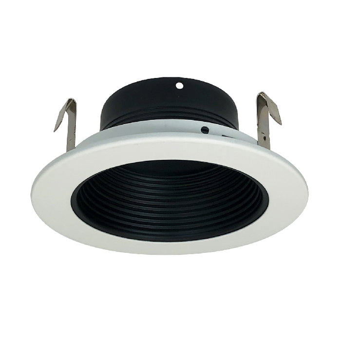 Nora NS-41 4" Black Stepped Baffle with White Metal Ring