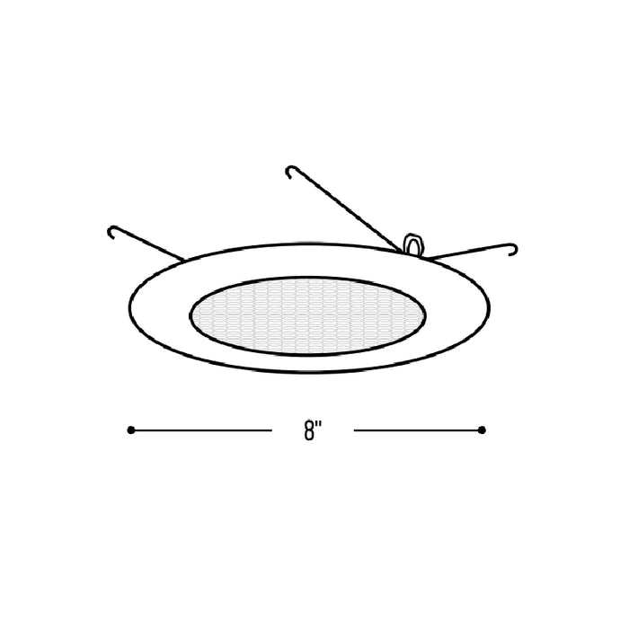 Nora NT-22 6" Albalite Lens with White Metal Trim