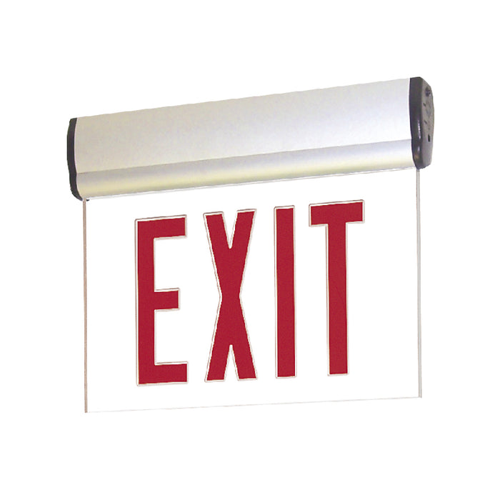 Nora NX-812 LED Edge-Lit Exit Sign with Adjustable Housing, Battery Backup - Single Face, Red Letters