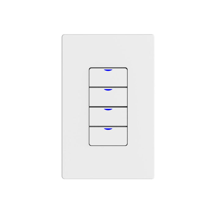 NX Lighting Controls NXSW2-W4 AC Wireless Smart Wall Station, 4 Toggle Button