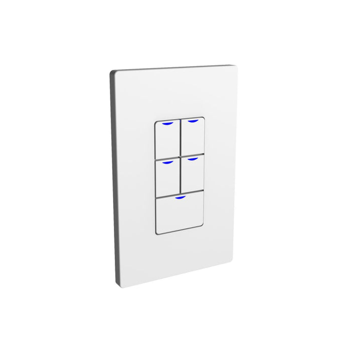 NX Lighting Controls NXSW2-W5 AC Wireless Smart Wall Station, 5 Toggle Button