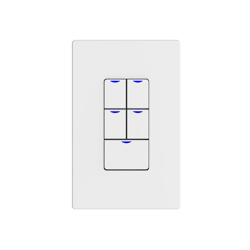 NX Lighting Controls NXSW2-W5 AC Wireless Smart Wall Station, 5 Toggle Button