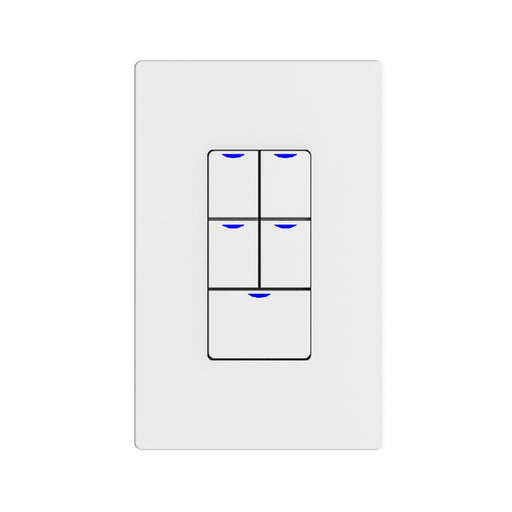 NX Lighting Controls NXSW2 NX Smart Wall Station, 5 Toggle Button