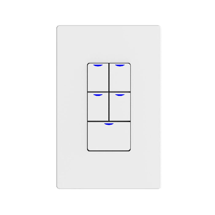 NX Lighting Controls NXSW2 NX Smart Wall Station, 5 Toggle Button