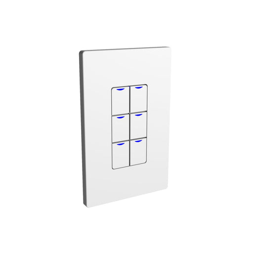 NX Lighting Controls NXSW2-W6 AC Wireless Smart Wall Station, 6 Toggle Button