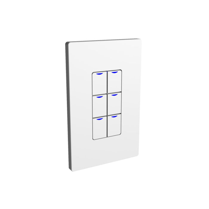 NX Lighting Controls NXSW2-W6 AC Wireless Smart Wall Station, 6 Toggle Button