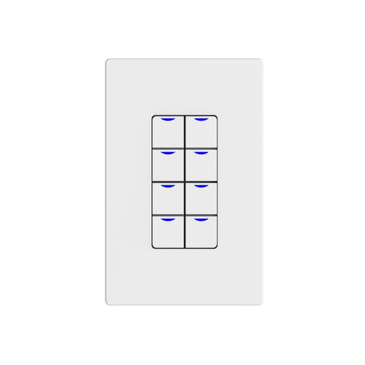 NX Lighting Controls NXSW2-W8 AC Wireless Smart Wall Station, 8 Toggle Button