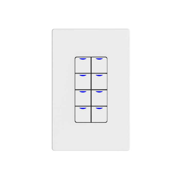 NX Lighting Controls NXSW2-W8 AC Wireless Smart Wall Station, 8 Toggle Button