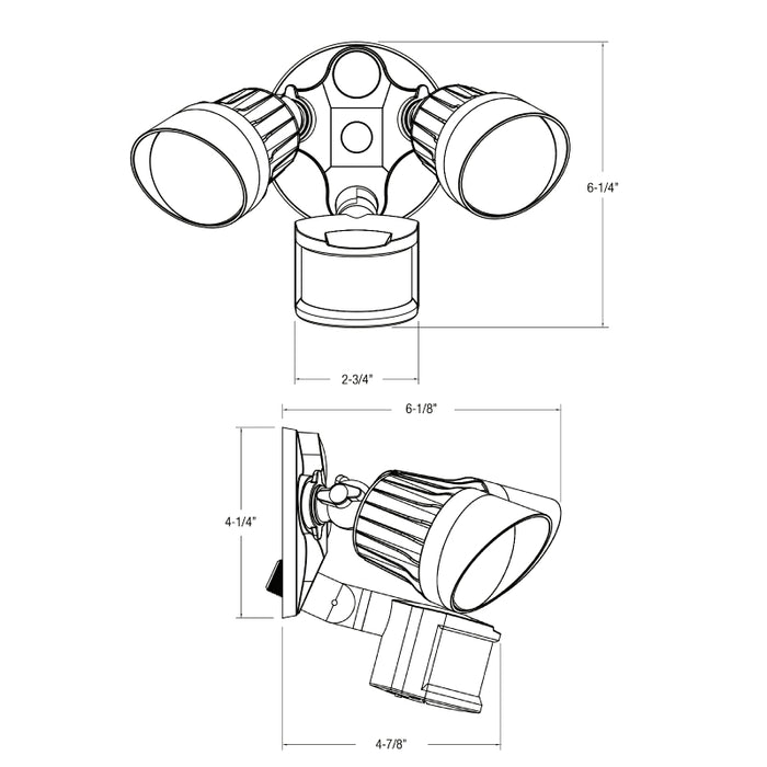 Elite OMSSL-LED-101-CCT 25W 2-Head Motion Activated LED Security Light, CCT Selectable