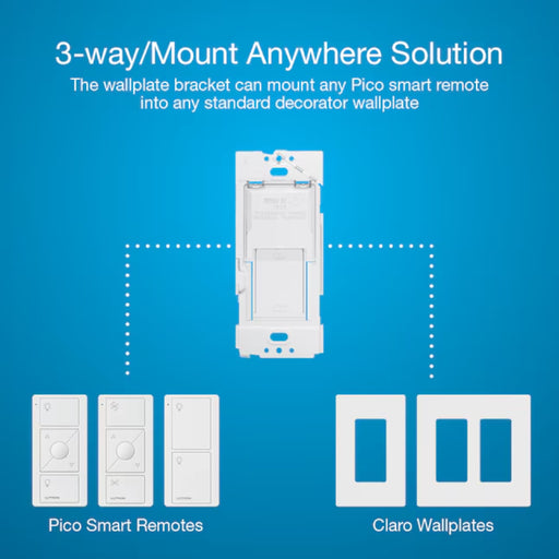 Lutron P-DIM-3WAY Caseta Smart Lighting Single-pole/3-way Smart Compatible LED Decorator Light Dimmer Kit with Wall Plate