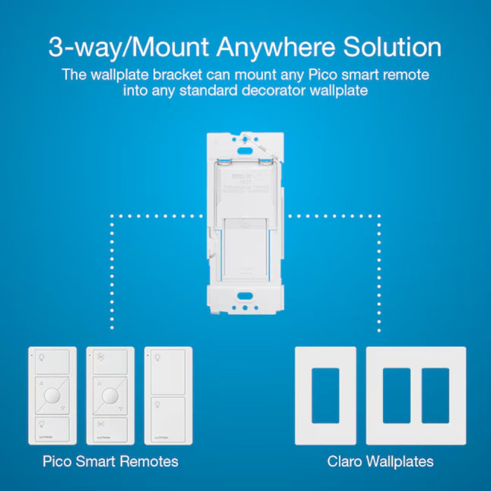 Lutron P-DIM-3WAY Caseta Smart Lighting Single-pole/3-way Smart Compatible LED Decorator Light Dimmer Kit with Wall Plate