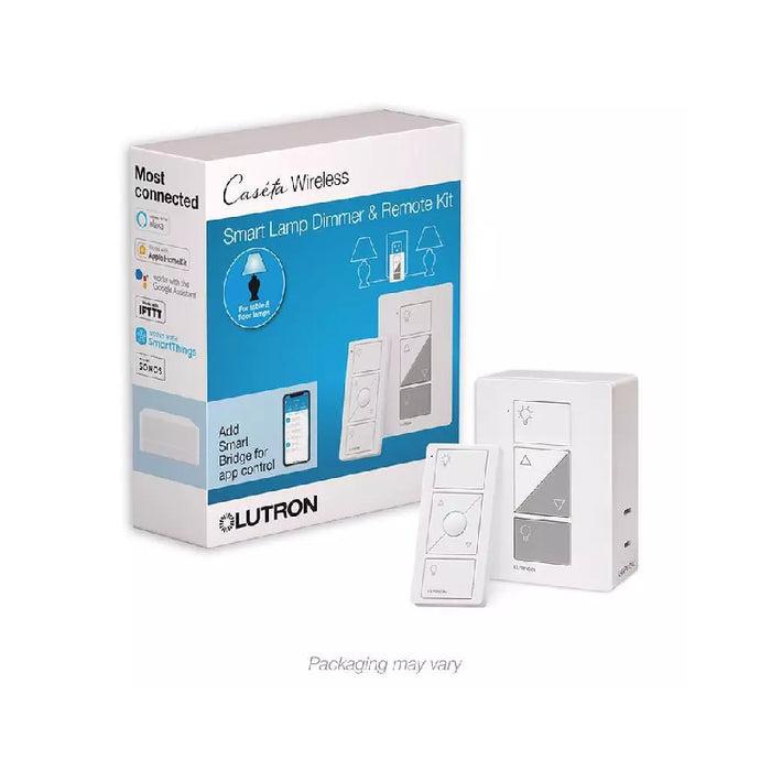 Lutron P-PKG1P Caseta Smart Lamp Tap Dimmer and Remote Kit