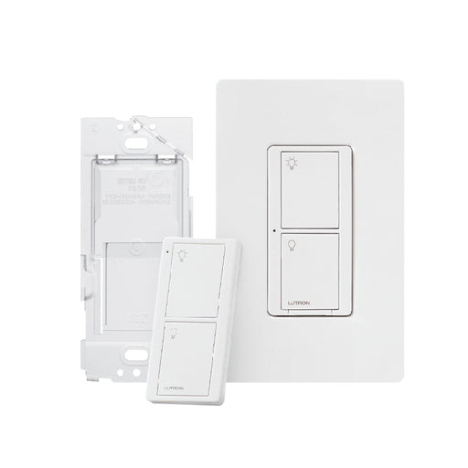 Lutron P-PKG1WS Caseta Smart Lighting 5-amp Single-pole/3-way Tap Master Smart Compatible Light Switch with Wall Plate
