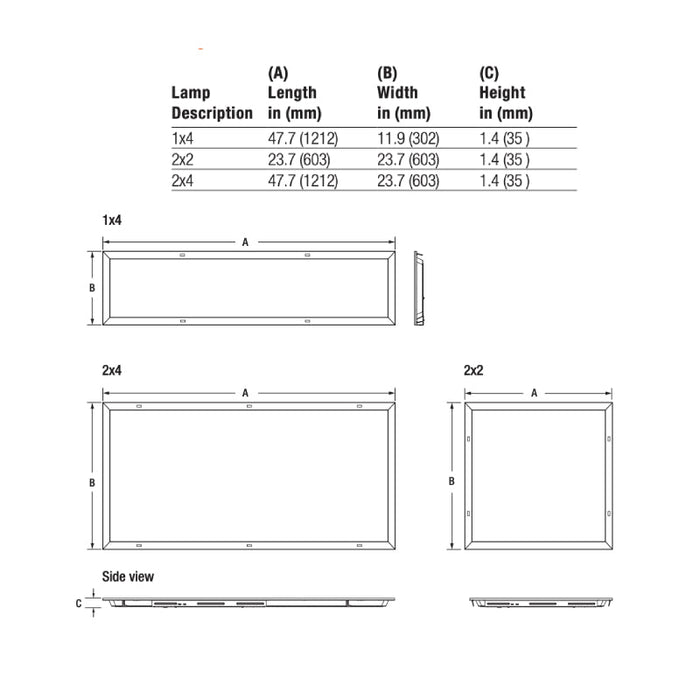 LEDvance 62256 2x2 36W/40W/45W LED Backlit Dual Selectable Panel with Sensor
