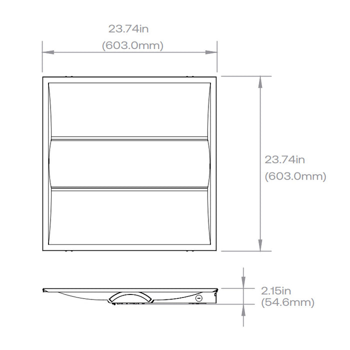 Lumination PCL 2x2 23W/27W/38W LED Volumetric Troffer, 3500K/4000K/5000K Selectable, 3250/3750/5000 Lumens, 120-347V