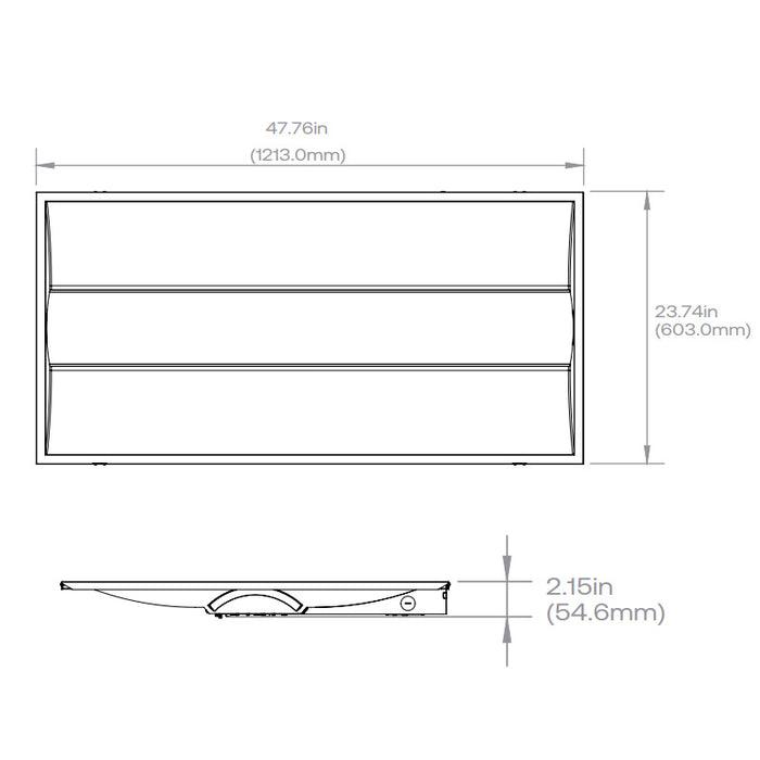 Lumination PCL 2x4 25W/35W/45W LED Volumetric Troffer, 3500K/4000K/5000K Selectable, 3750/5000/6000 Lumens, 120-347V