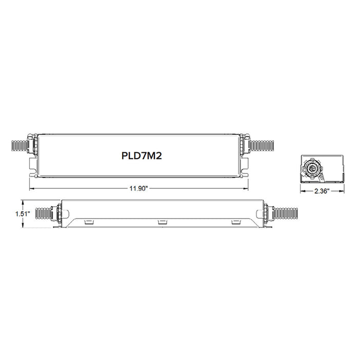 Dual-Lite PLD7M2 Emergency 7W LED Battery Pack, Galvanized Steel Housing w/ two (2) 24" conduits