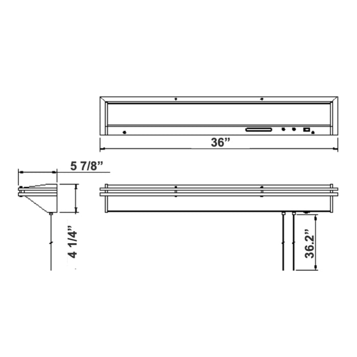 Westgate POB-HB 3-ft 56W LED Patient Overbed Healthcare Light with Pull Chain and Indicator Light, 3CCT Selectable
