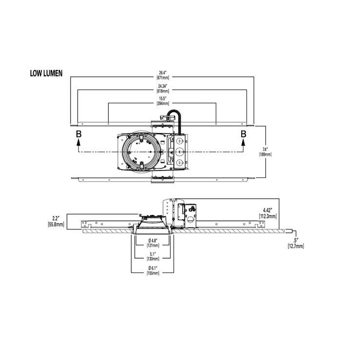 Halo PR4 4" LED New Construction/Remodel Housing Frame, Field Selectable 1000-2000 Lumens, 120-277V