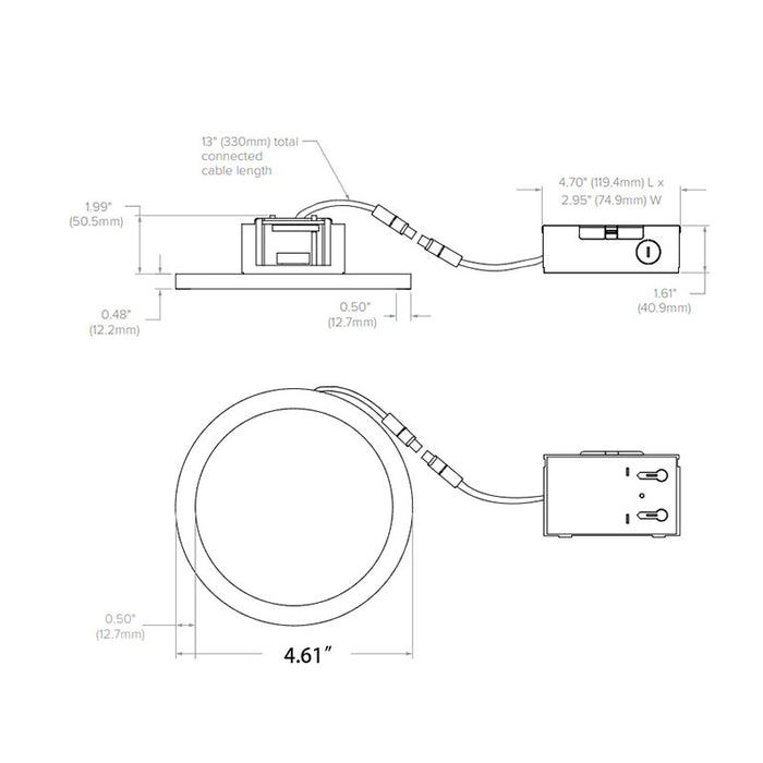 Prescolite LBSE-4RD-RM LiteBox Edge-Lit 4" 10.4W LED Round Surface Mount Downlight w/ Remote J-BOX
