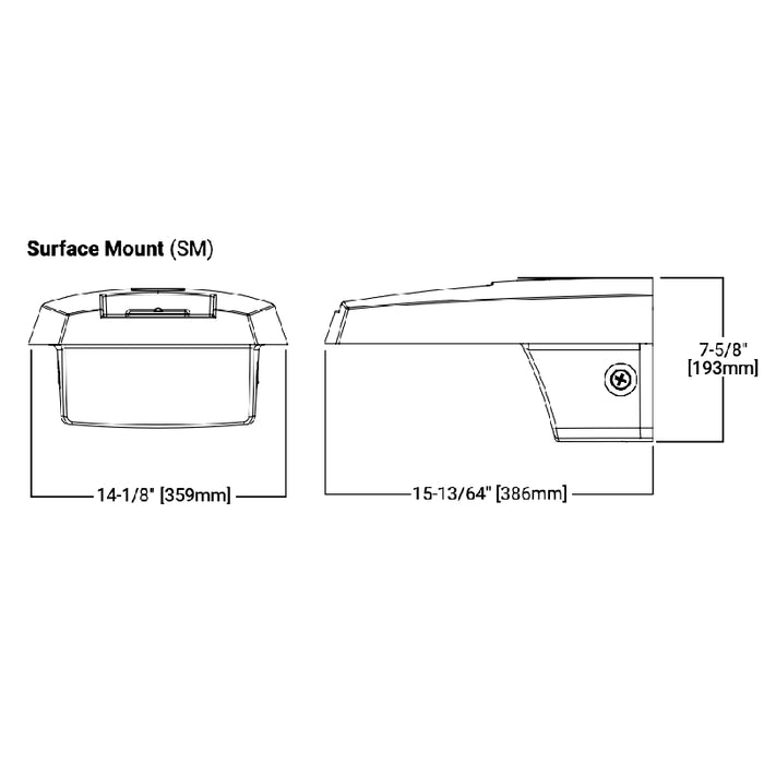 Lumark PRV-P-C15-D-UNV-T4-SM-BZ 49W Prevail Petite LED Wall Mount, 6900lm, 120-277V, Type IV Distribution, Surface Wall Mount, Bronze Finish