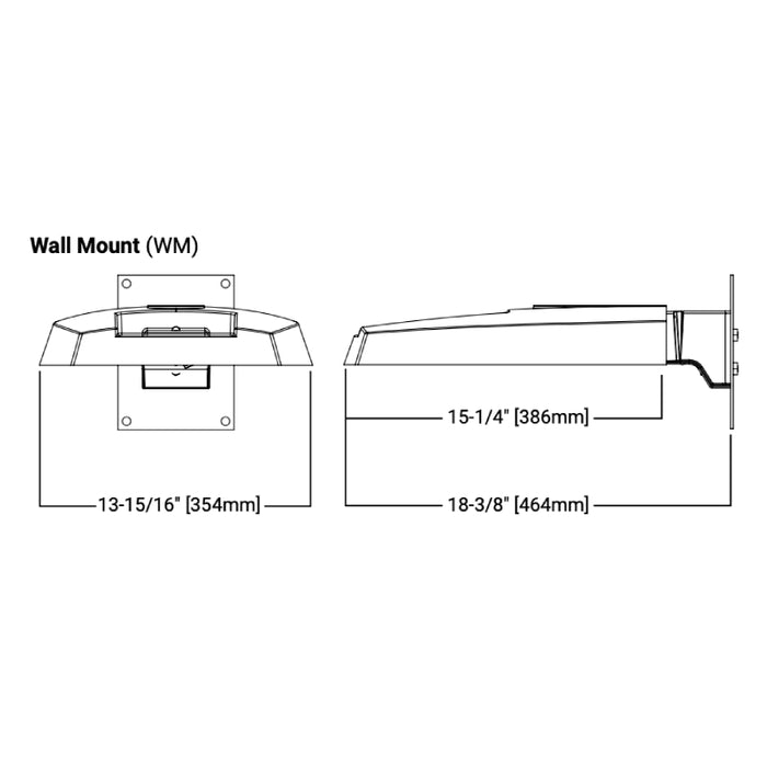 Lumark PRV-P 73W Prevail Petite LED Wall Mount, 9800lm, 120-277V, Wall Mount Arm
