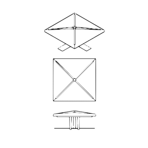 EXO 20102389702 4" Pole Cap for Square Pole