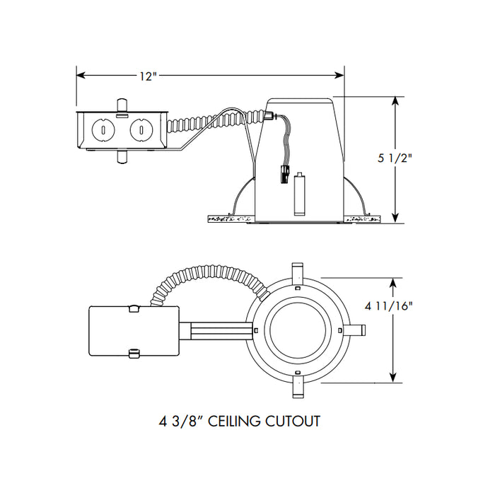Juno Contractor Select QC4R W G Quick Connect 4" Remodel IC Housing with Push in Connectors & Gasket