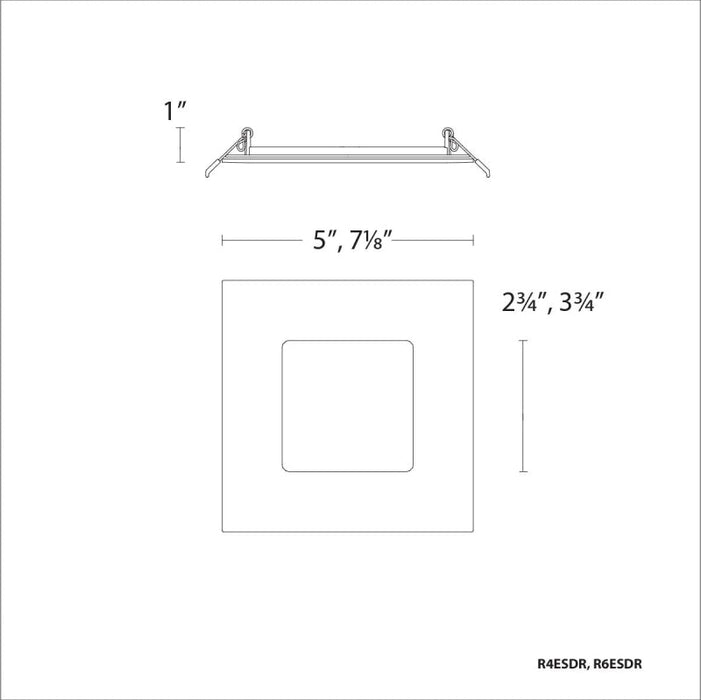 WAC R6ESDR 6" 14W LED Square Downlight, CCT Selectable
