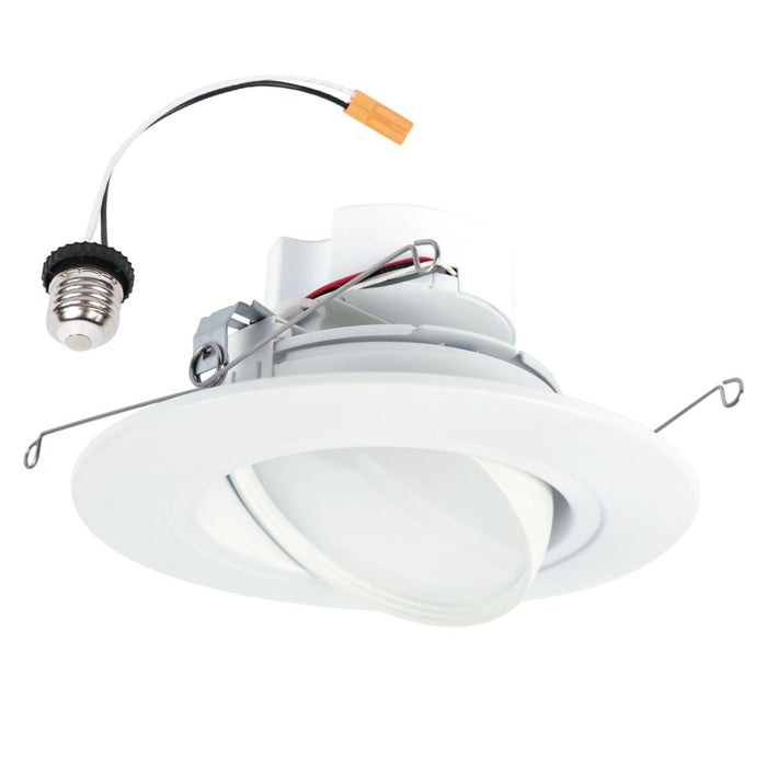 Halo RA56 5"/6" All-Purpose 8.8W LED Retrofit Module, 5CCT & 2 Lumens Selectable, Dim to Warm, 120V, Matte White Baffle