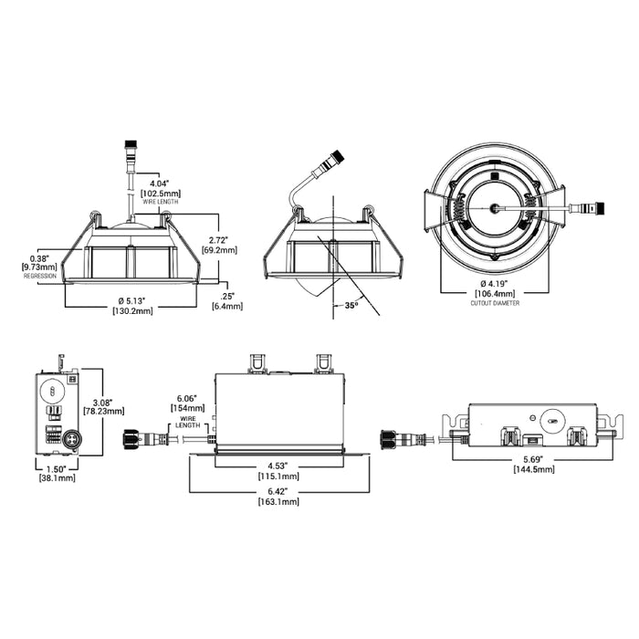 Halo RAWZC409 4" LED Smart Wi-Fi Recessed Adjustable Canless Downlight