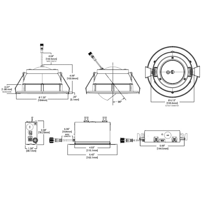 Halo RAWZC610 6" LED Smart Wi-Fi Recessed Adjustable Canless Downlight