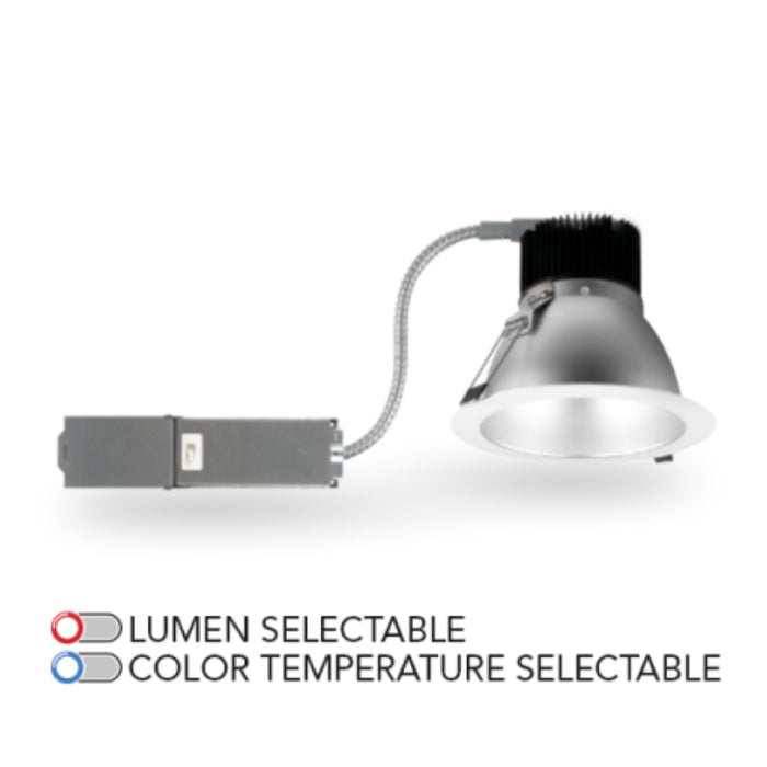 Rayon RBC10-FR 10" 50W/60W/70W Builders Plus LED Commercial Downlight Remodel/Retrofit, Lumens & 3CCT Selectable, 120-277V