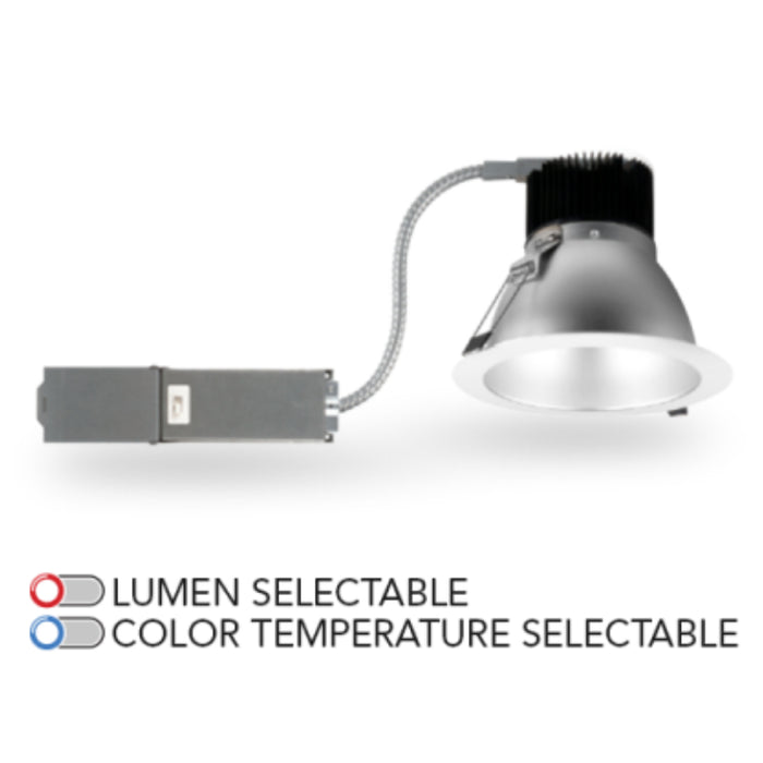 Rayon RBC4-FR 4" 8W/11W/18W/25W/29W Builders Plus LED Commercial Downlight Remodel/Retrofit, Lumens & 5CCT Selectable, 120-277V