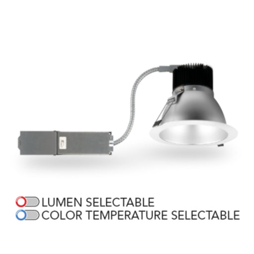 Rayon RBC6-FR 6" 29W/39W/48W Builders Plus LED Commercial Downlight Remodel/Retrofit, Lumens & 5CCT Selectable, 120-277V
