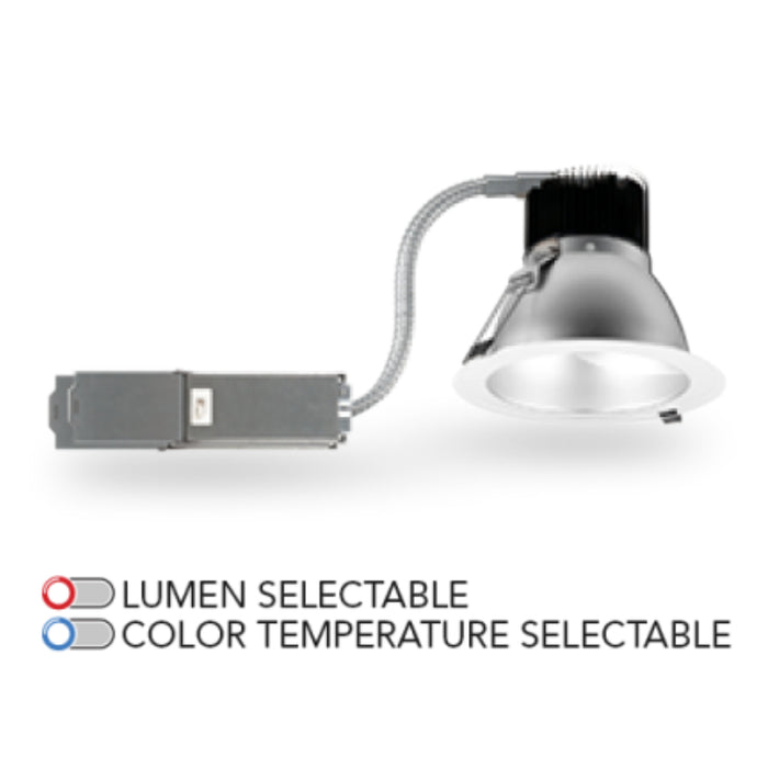 Rayon RBC6-FR 6" 39W/50W/69W Builders Plus LED Commercial Downlight Remodel/Retrofit Fixed Wall Wash, Lumens & 3CCT Selectable, 120-277V